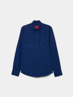 Camisa slim fit de bombazine em cor lisa|LION OF PORCHES Best