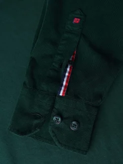 Camisa slim fit de bombazine em cor lisa|LION OF PORCHES Best Sale