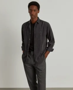 Camisa slim fit de bombazine|LION OF PORCHES Online