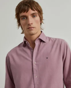 Camisa slim fit de bombazine|LION OF PORCHES Flash Sale