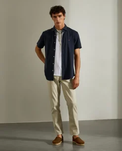 Camisa slim fit de manga curta|LION OF PORCHES Shop