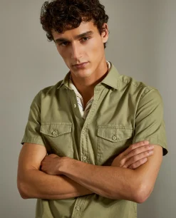 Camisa slim fit de manga curta|LION OF PORCHES Clearance