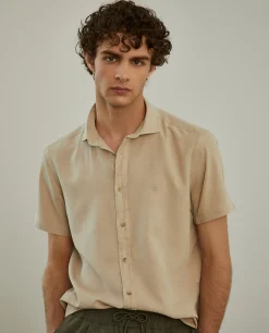 Camisa slim fit de manga curta|LION OF PORCHES Online