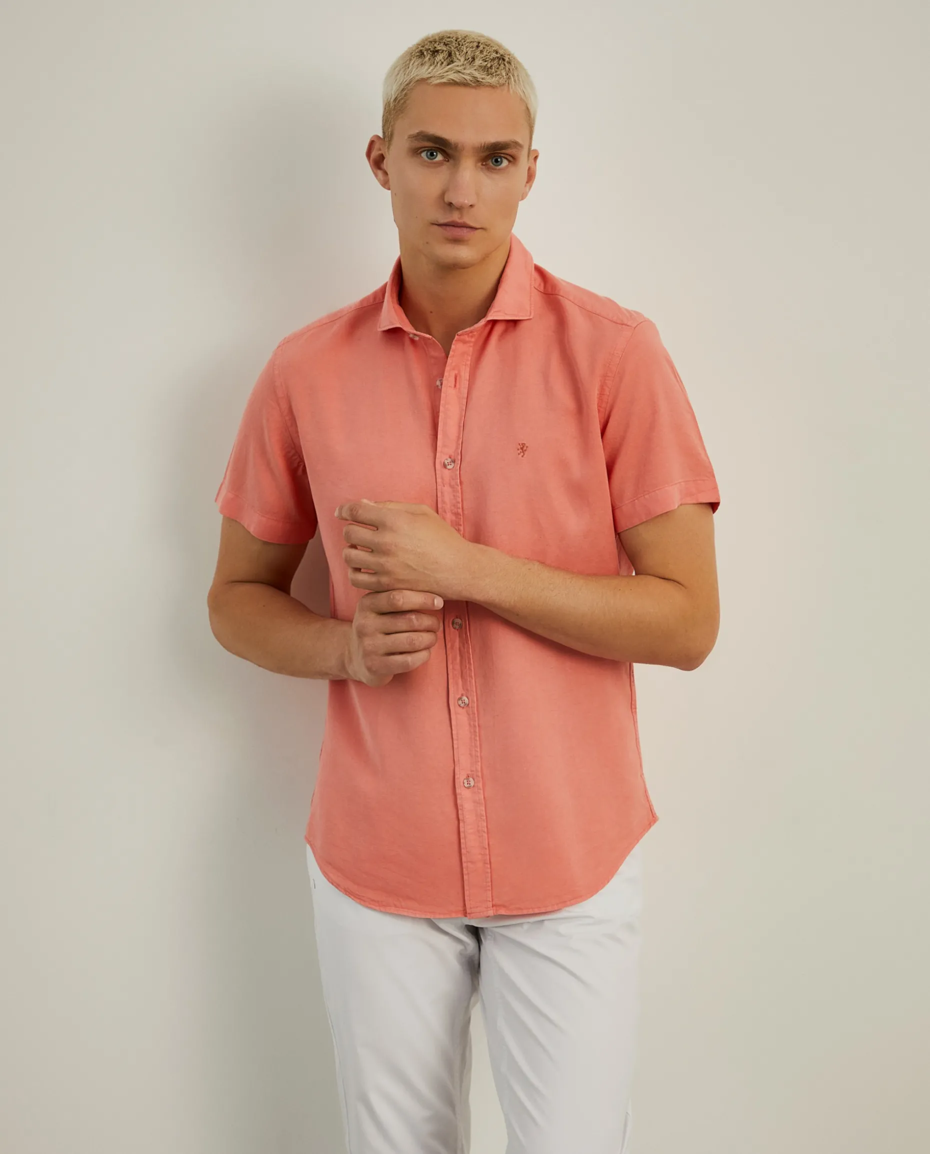 Camisa slim fit de manga curta|LION OF PORCHES Discount