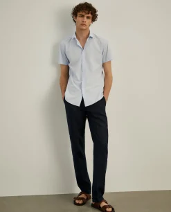 Camisa slim fit de manga curta|LION OF PORCHES Store