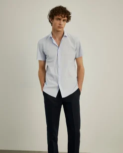 Camisa slim fit de manga curta|LION OF PORCHES Store