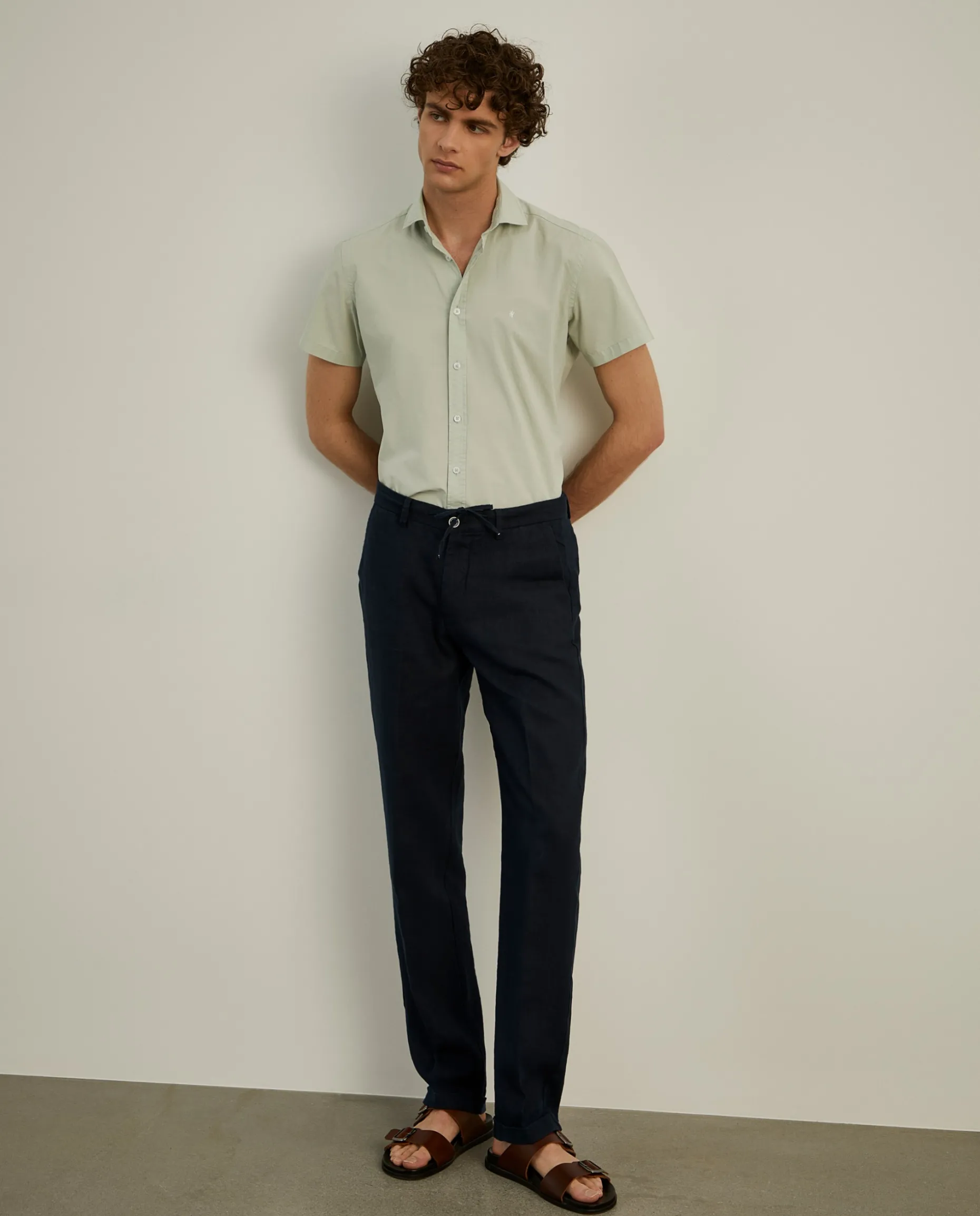 Camisa slim fit de manga curta|LION OF PORCHES Online
