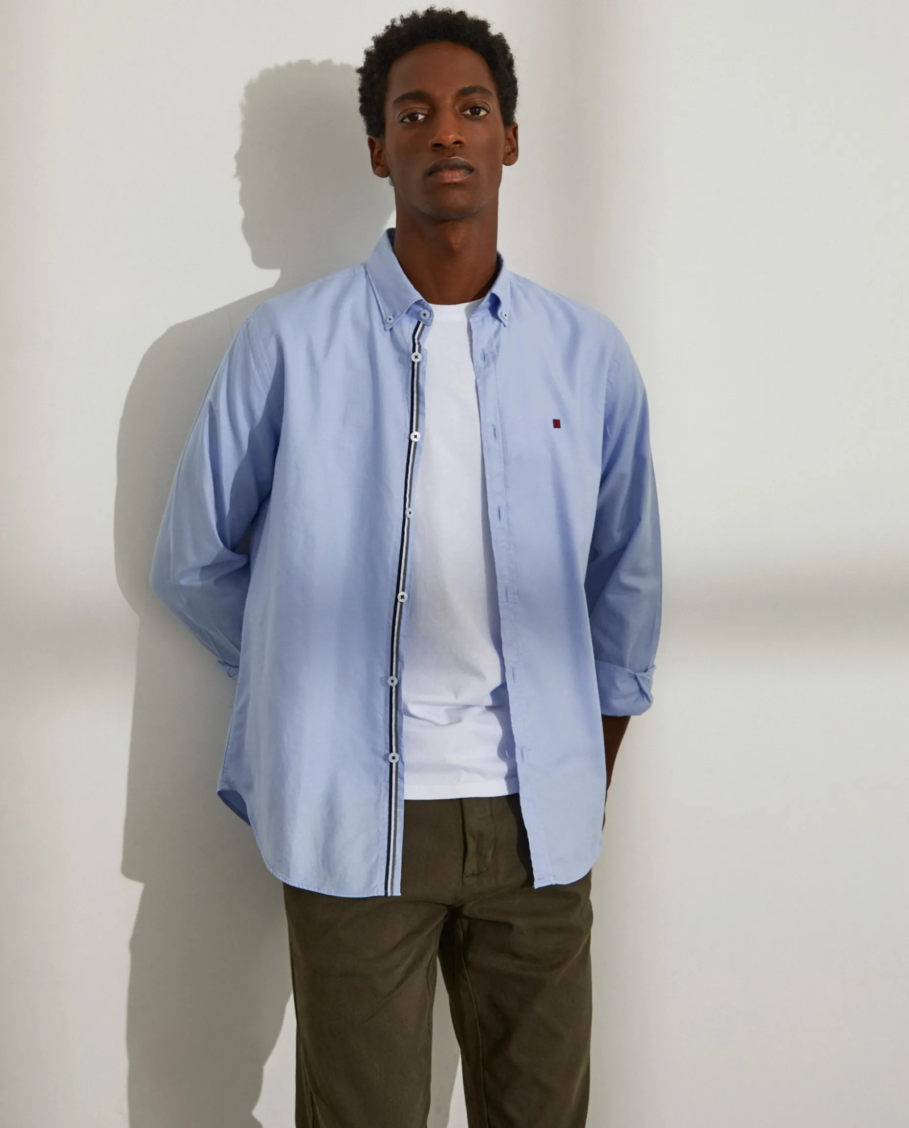 Camisa slim fit em algodão|LION OF PORCHES Discount