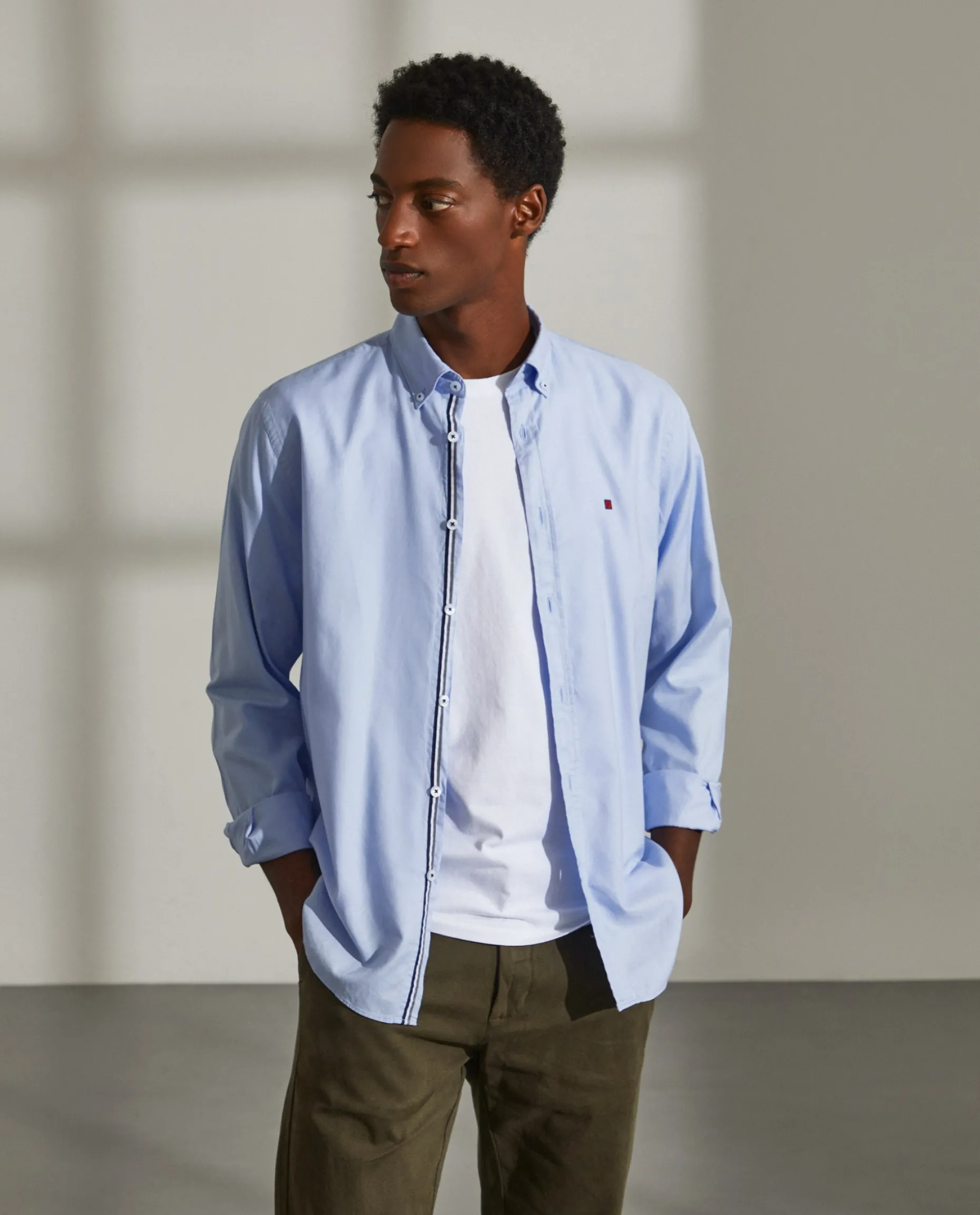 Camisa slim fit em algodão|LION OF PORCHES Discount