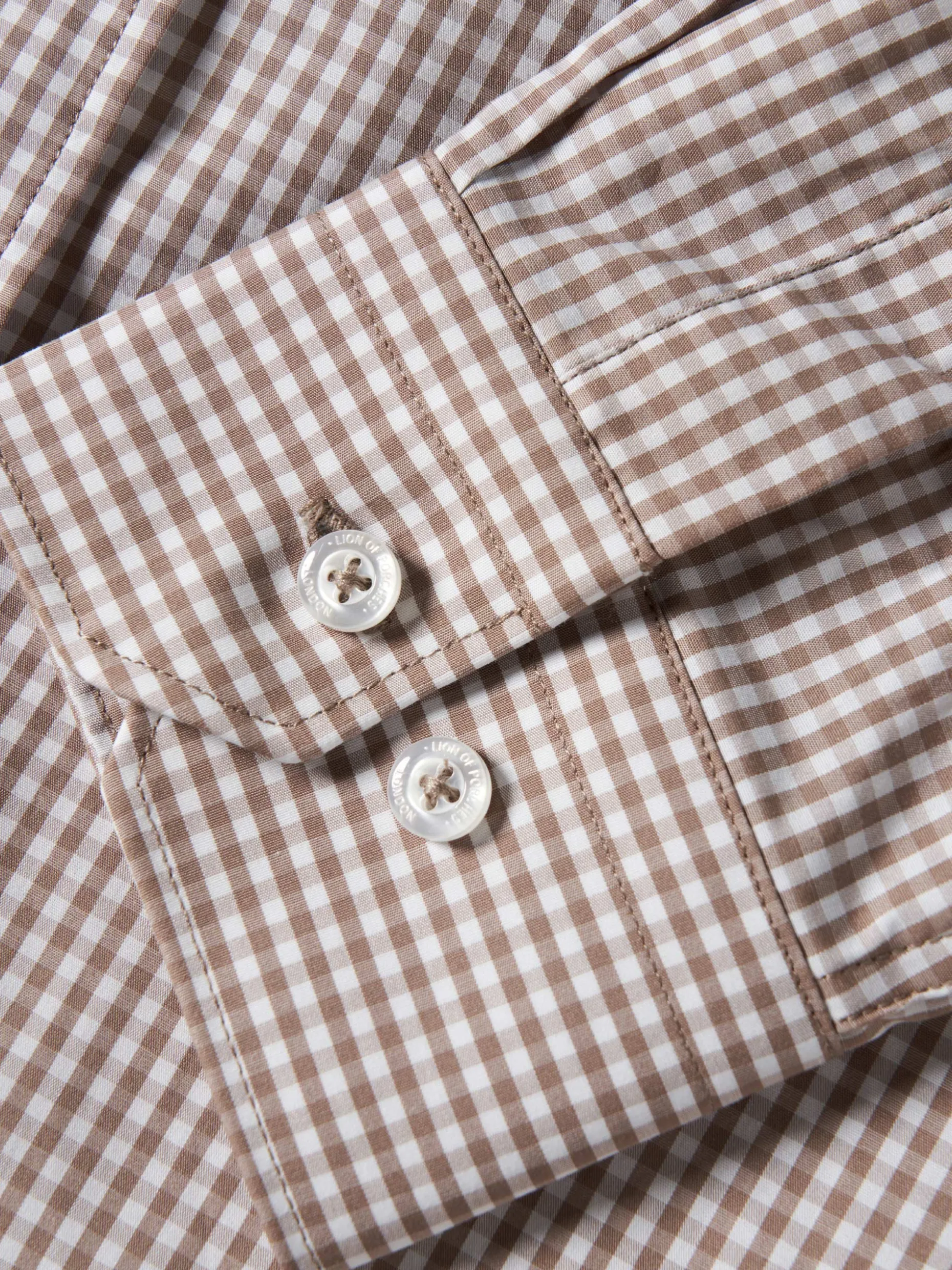 Camisa slim fit em algodão padrão quadrados|LION OF PORCHES Best Sale