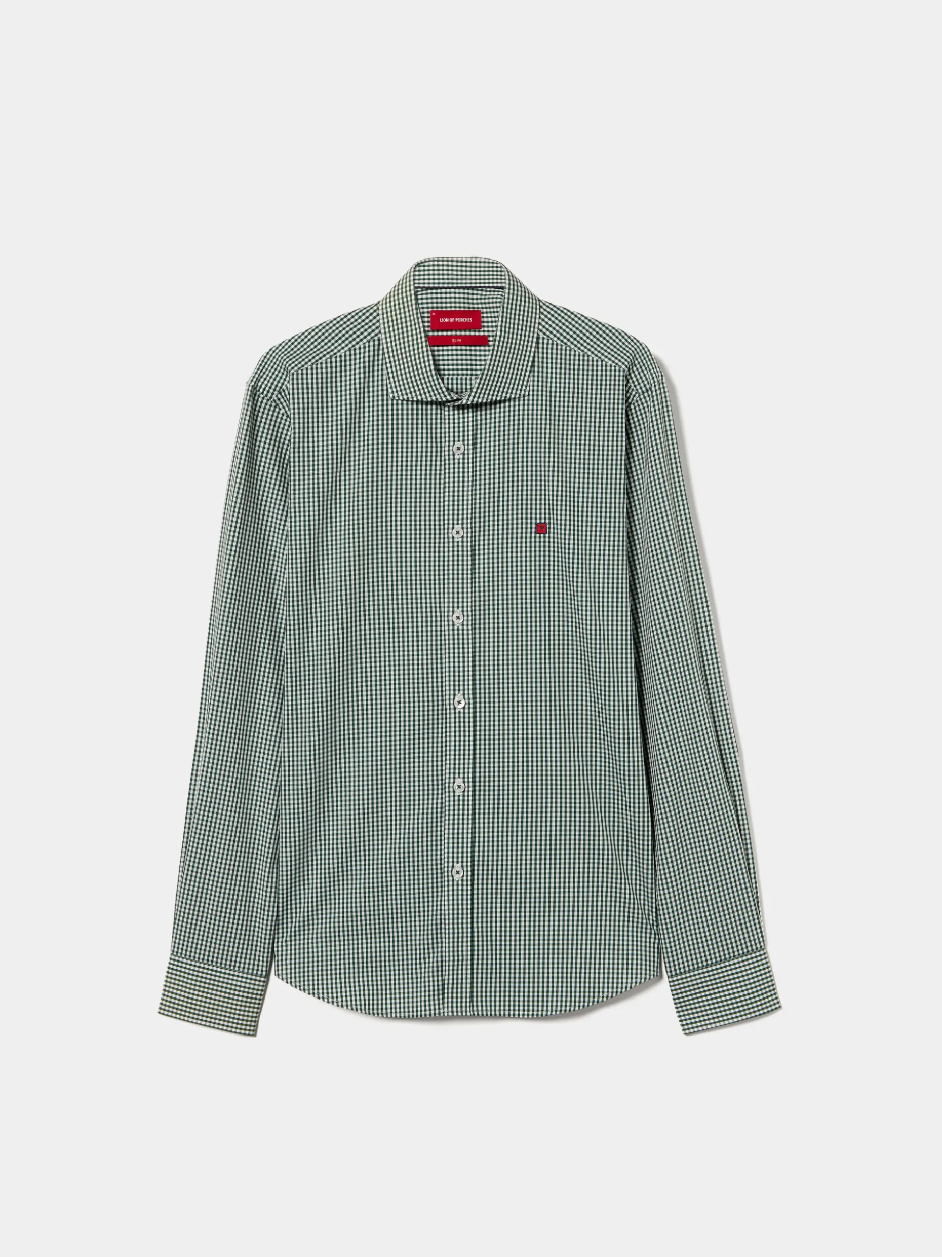 Camisa slim fit em algodão padrão quadrados|LION OF PORCHES Discount