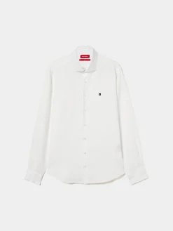 Camisa slim fit em linho garment dye|LION OF PORCHES Online