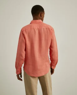 Camisa slim fit em linho garment dye|LION OF PORCHES Online