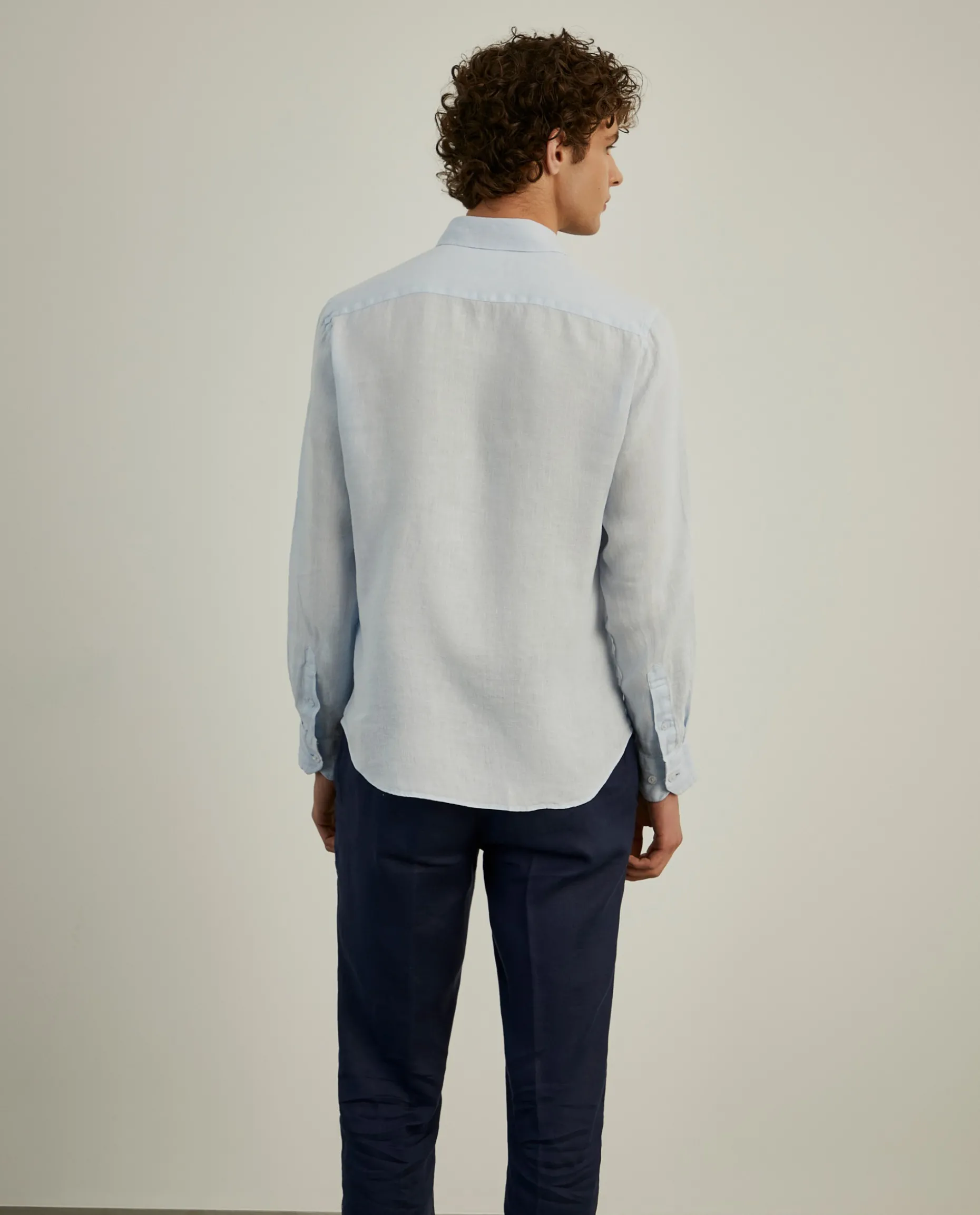 Camisa slim fit em linho garment dye|LION OF PORCHES Outlet