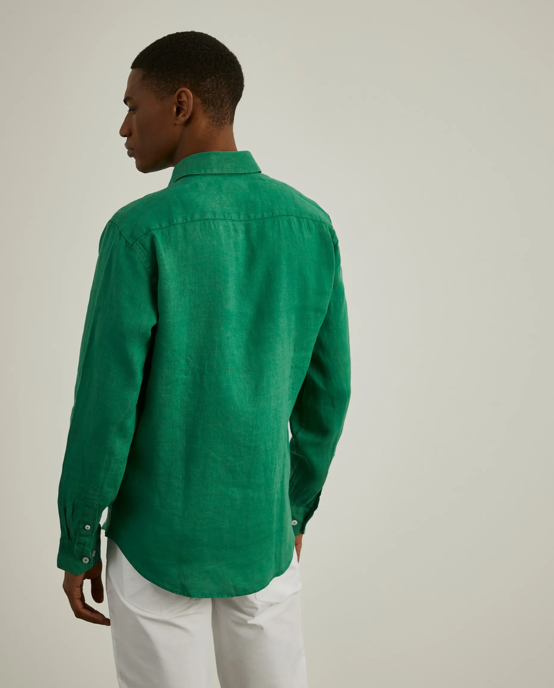 Camisa slim fit em linho garment dye|LION OF PORCHES Best Sale