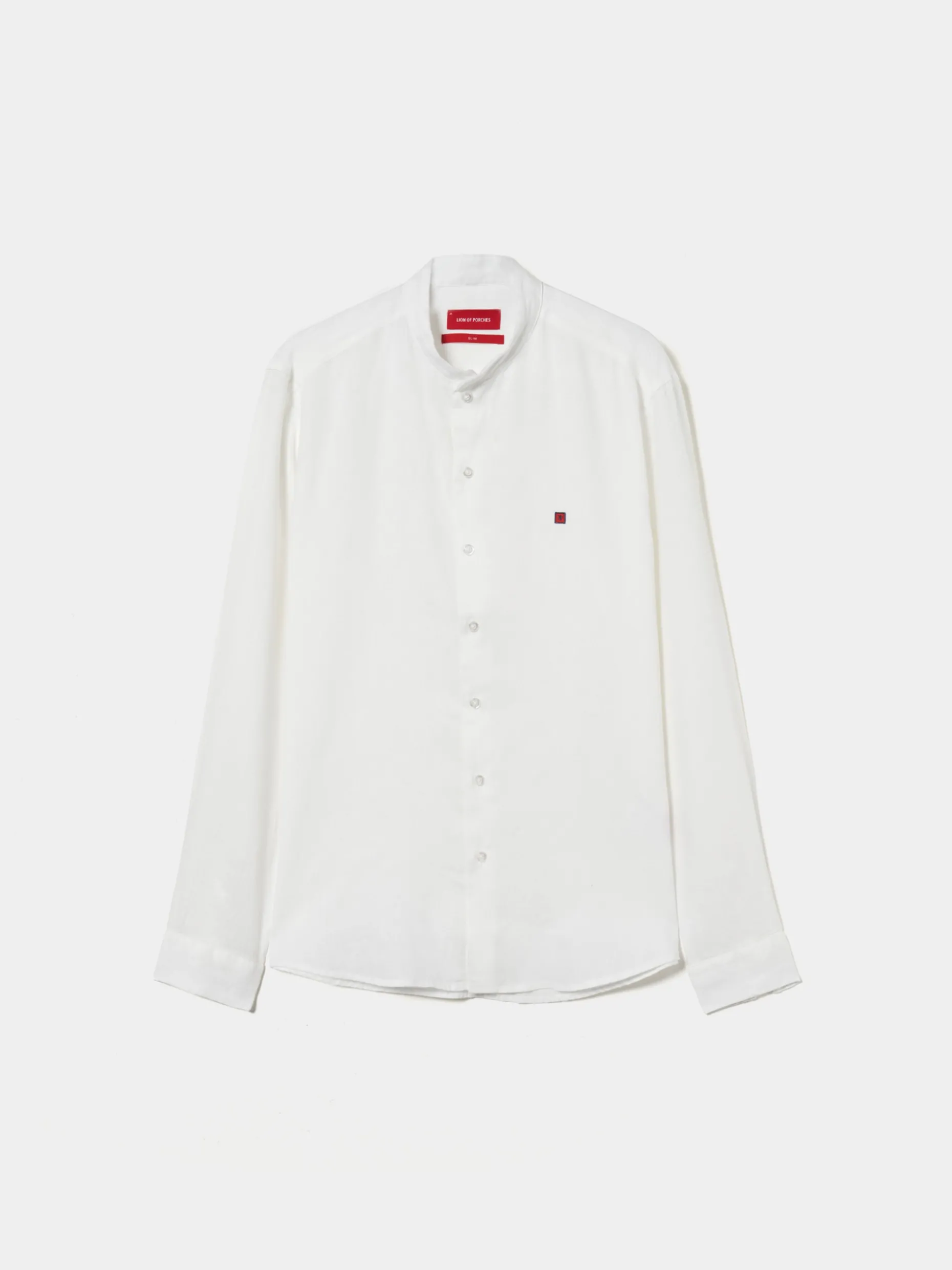 Camisa slim fit em linho gola mandarim|LION OF PORCHES Cheap