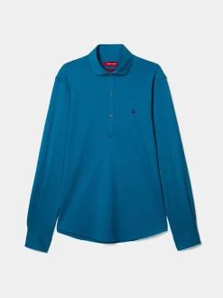 Camisa slim fit em malha piqué com carcela de polo|LION OF PORCHES New