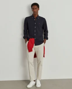 Camisa slim fit em malha piquê com padrão|LION OF PORCHES Clearance
