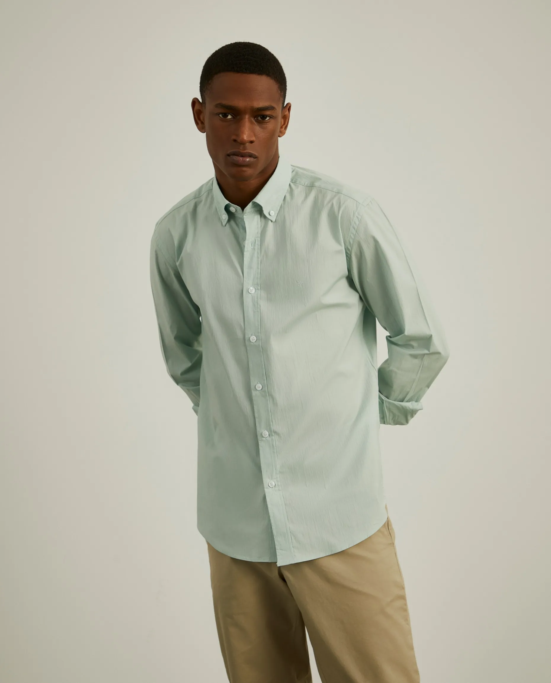 Camisa slim fit em popelina|LION OF PORCHES Shop