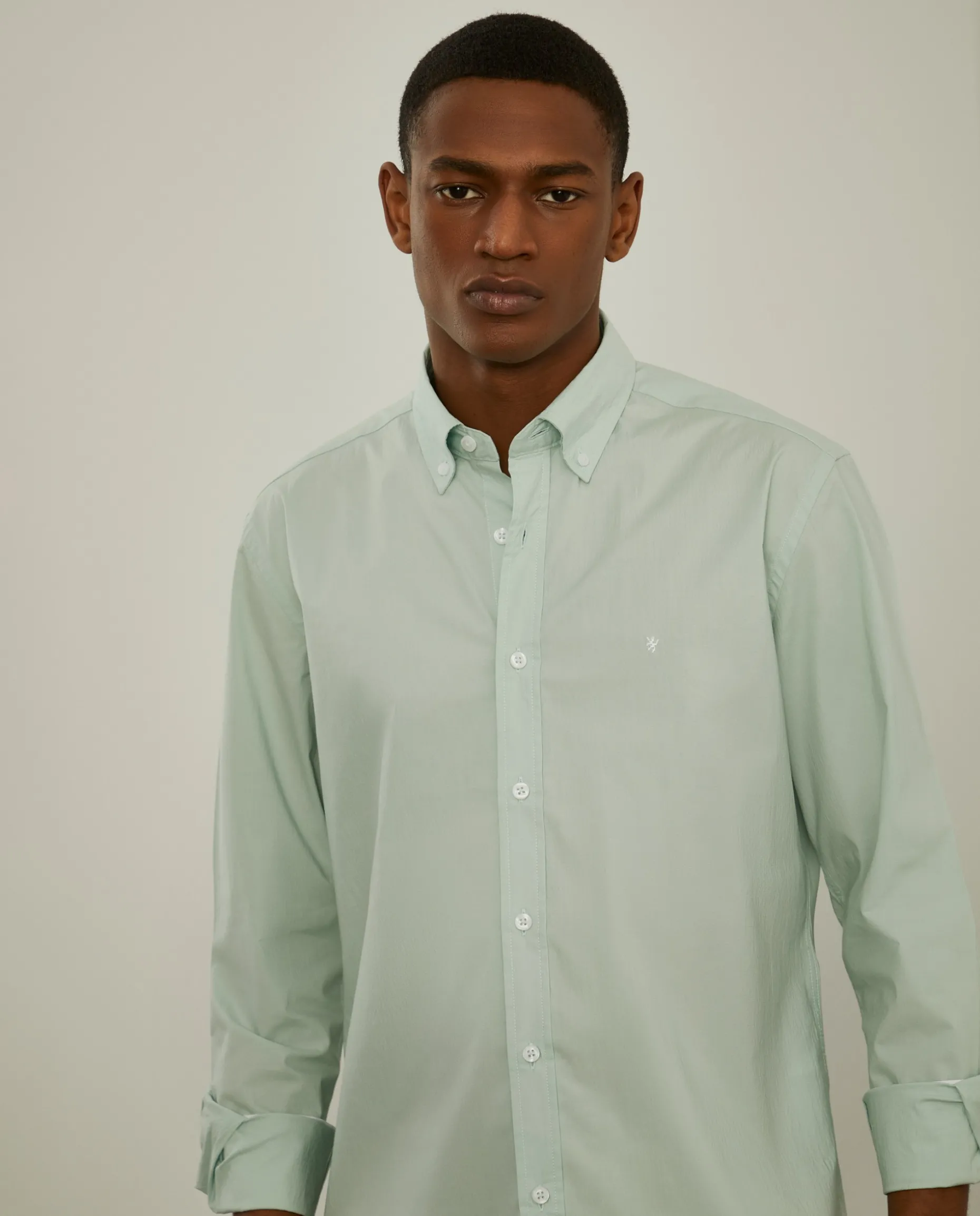 Camisa slim fit em popelina|LION OF PORCHES Shop