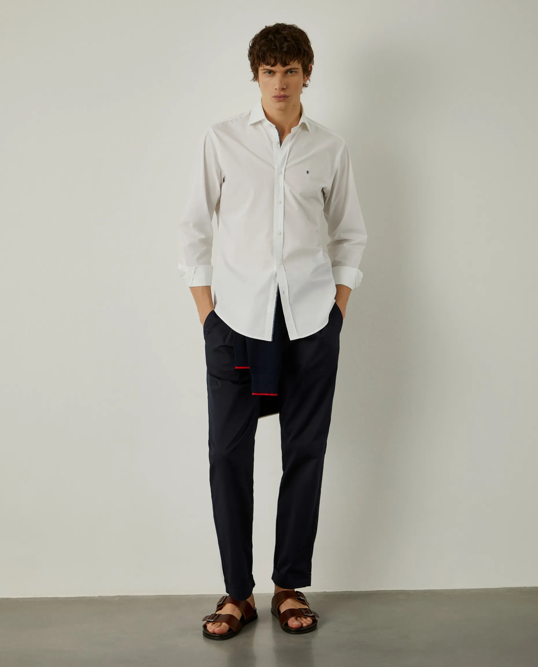 Camisa slim fit em popelina|LION OF PORCHES Store