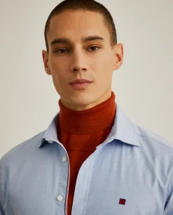 Camisa Slim Fit em tecido oxford|LION OF PORCHES Best Sale