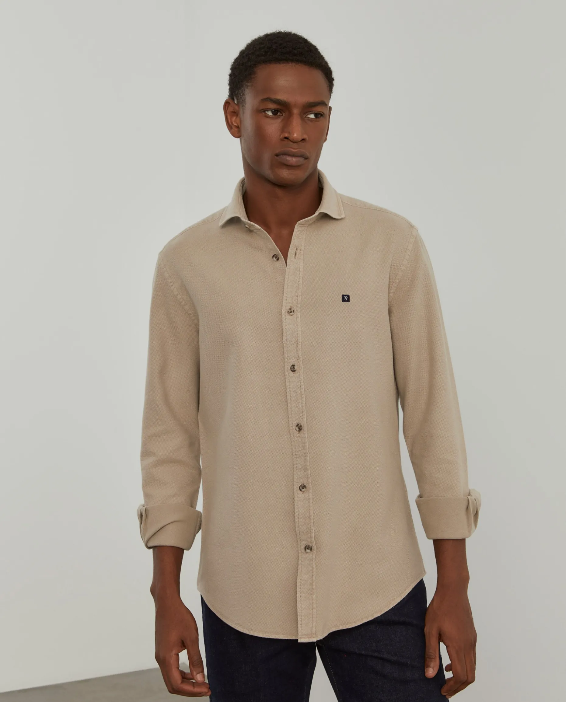 Camisa slim fit garment dye|LION OF PORCHES Fashion