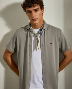 Camisa slim fit mang curta|LION OF PORCHES Hot