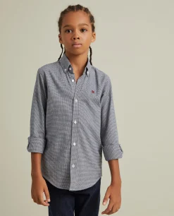 Camisa slim fit pied de poule|LION OF PORCHES Fashion