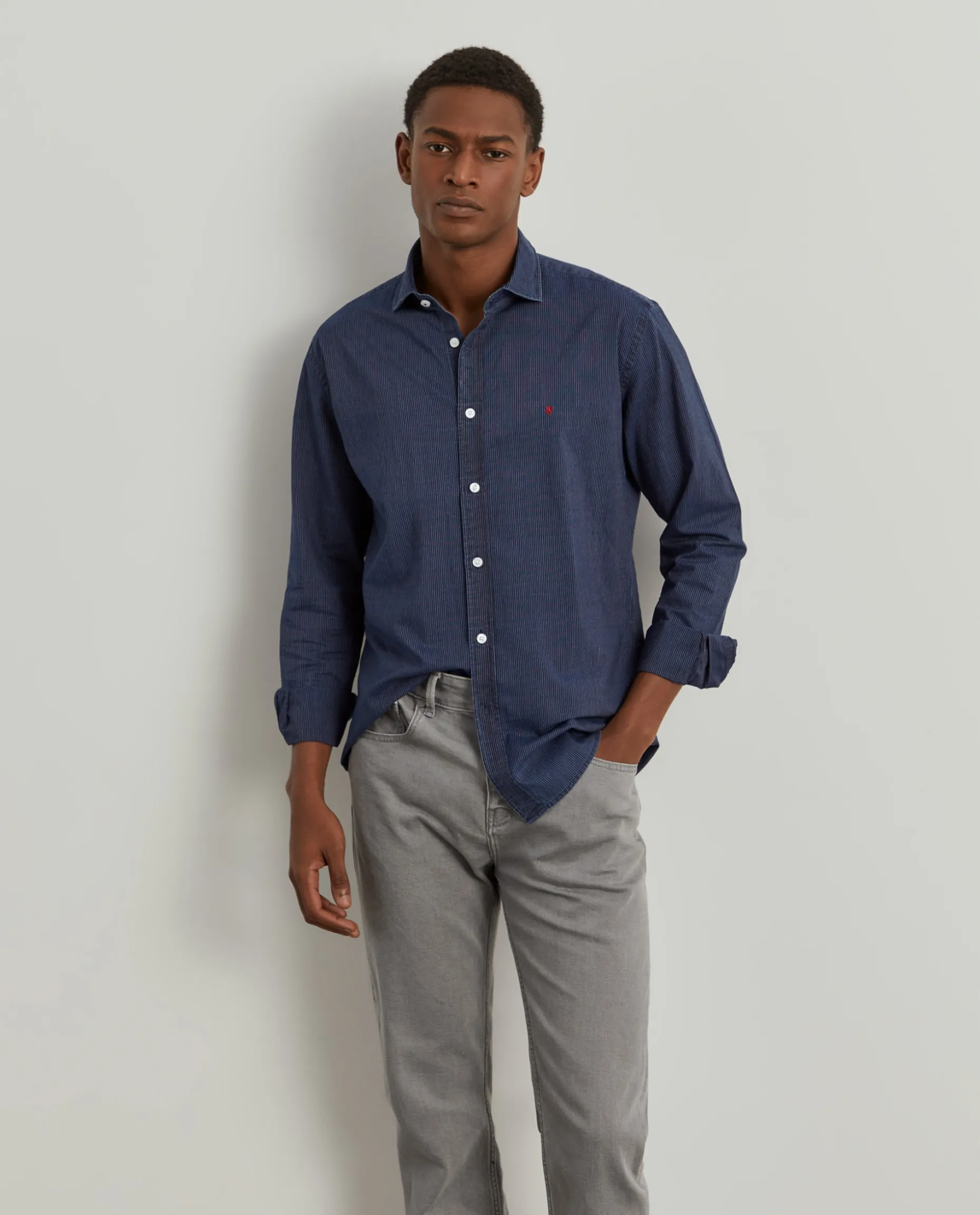 Camisa slim fit às riscas|LION OF PORCHES Flash Sale