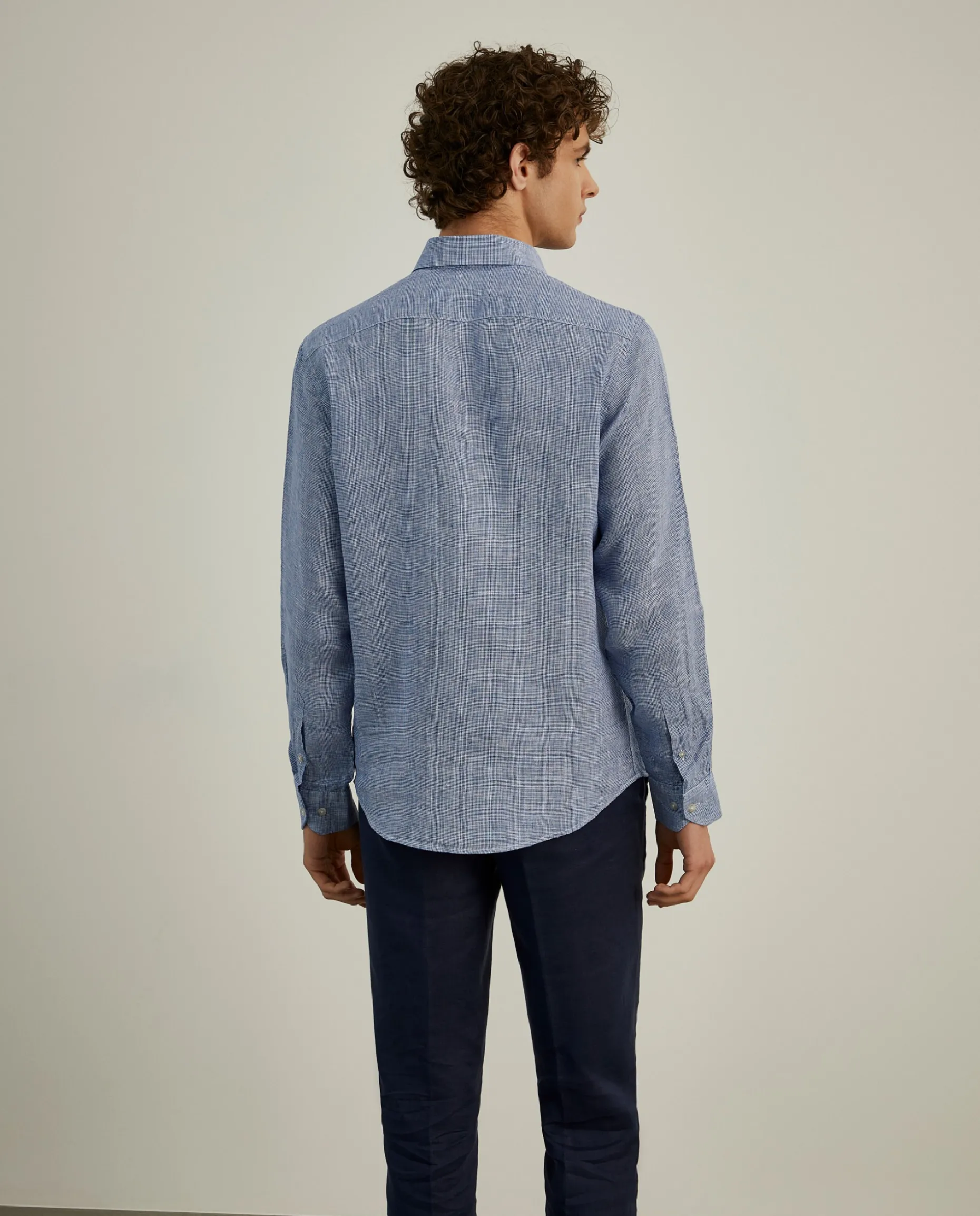 Camisa xadrez de linho slim fit|LION OF PORCHES Sale