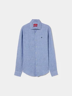 Camisa xadrez de linho slim fit|LION OF PORCHES Sale