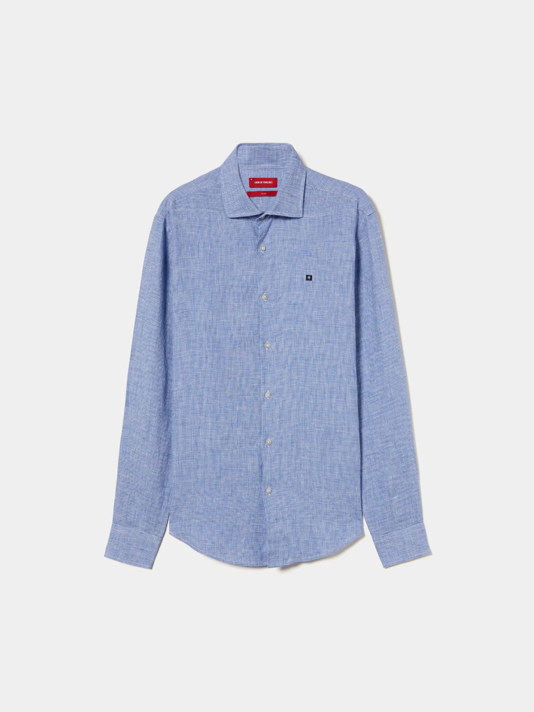 Camisa xadrez de linho slim fit|LION OF PORCHES Sale