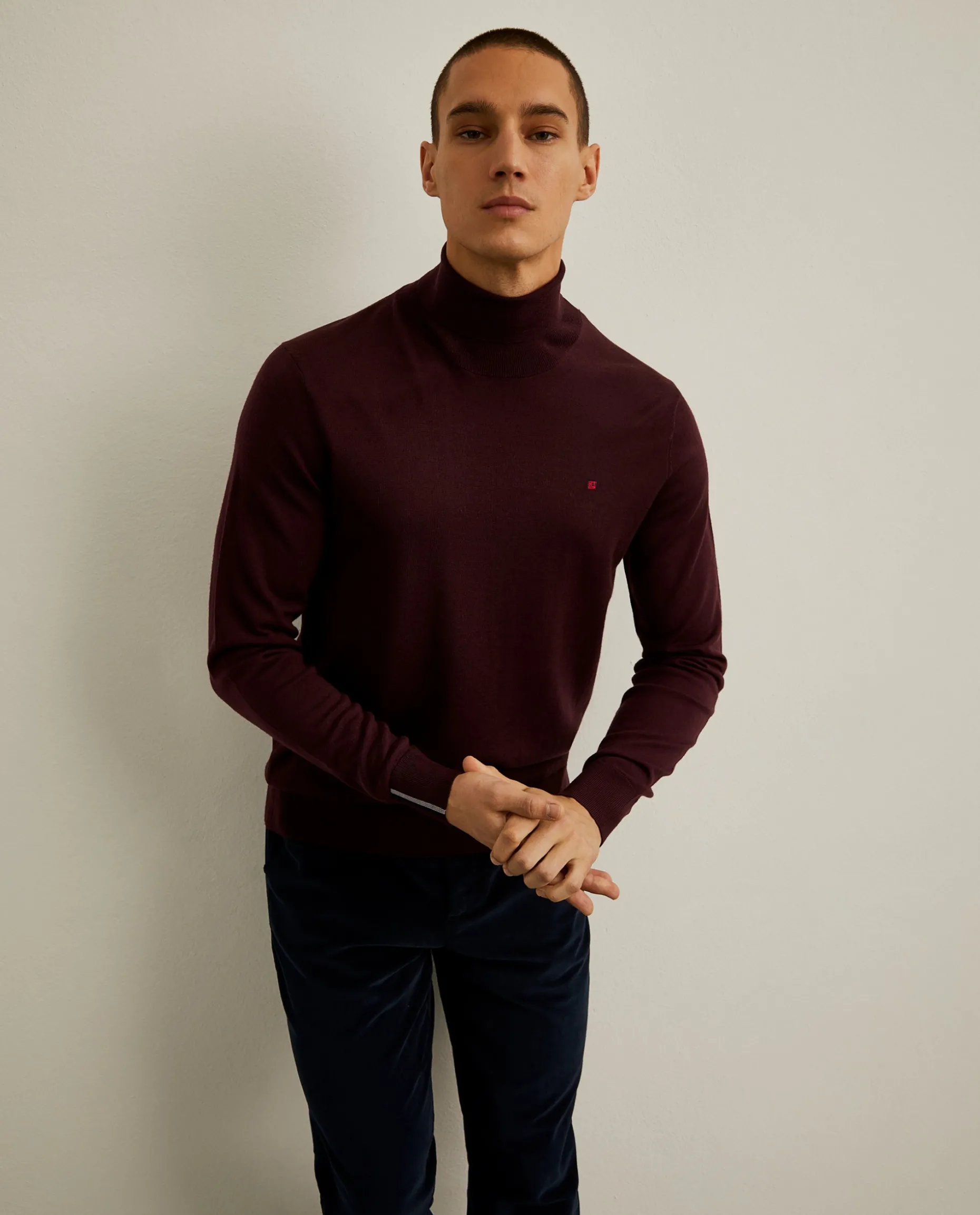 Camisola 100% lã merino com gola alta|LION OF PORCHES Discount