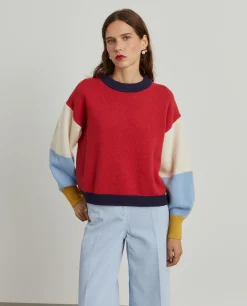 Camisola color block em lã merino e caxemira|LION OF PORCHES Discount