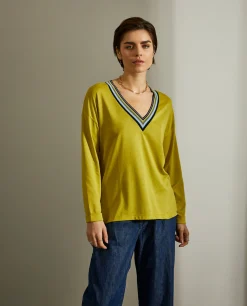 Camisola com decote em V|LION OF PORCHES Cheap