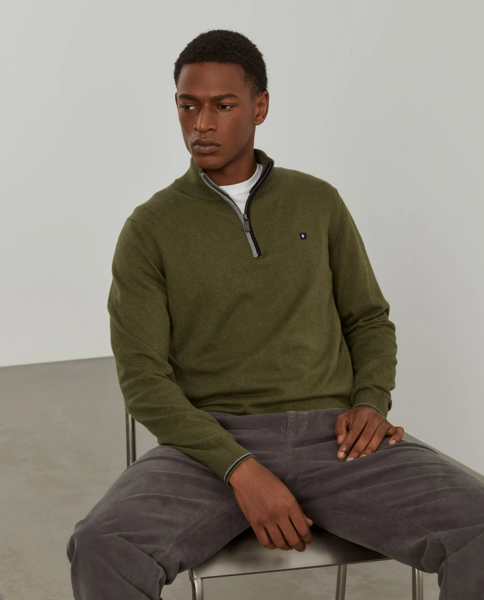 Camisola com fecho em algodão e caxemira|LION OF PORCHES Clearance