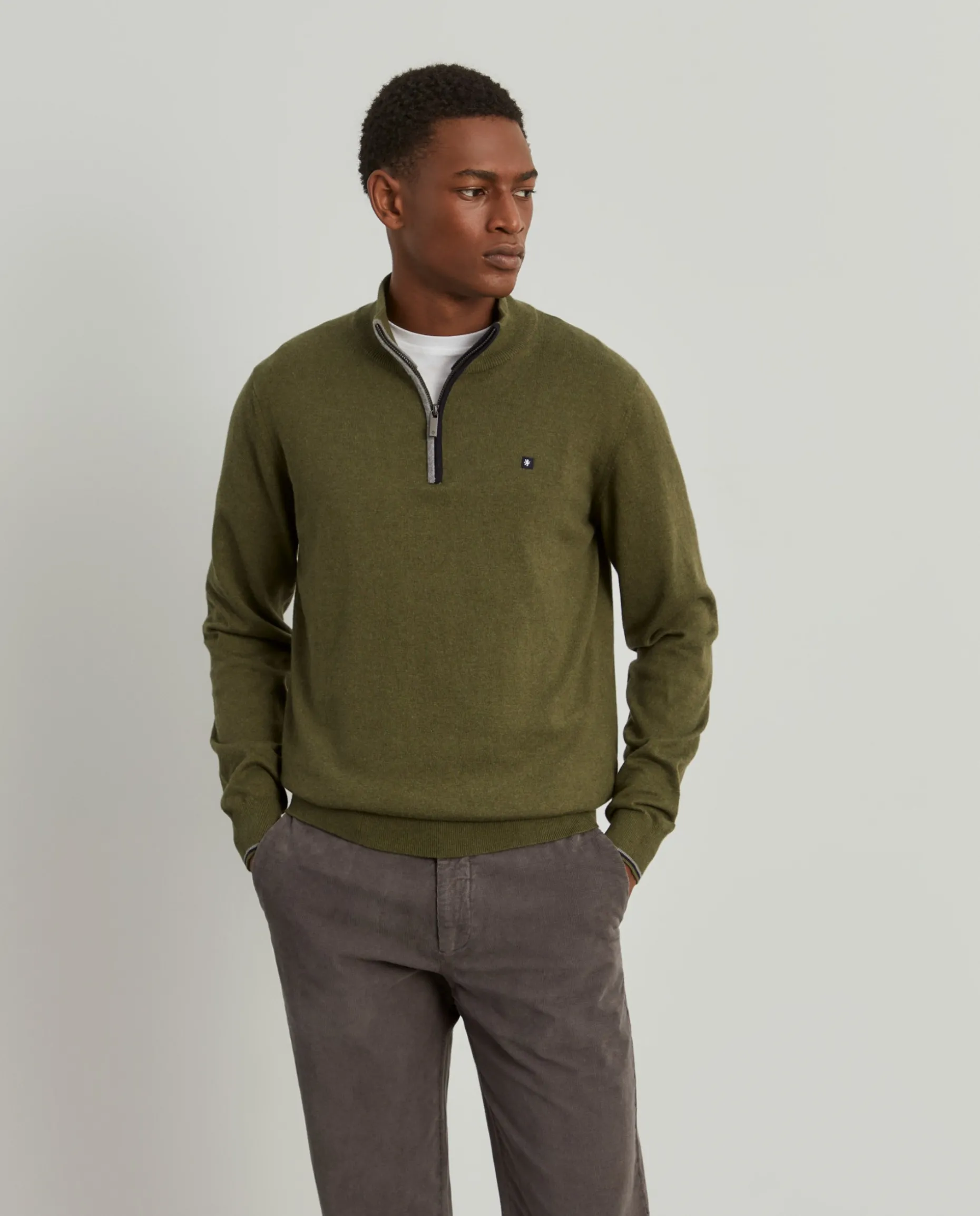 Camisola com fecho em algodão e caxemira|LION OF PORCHES Clearance