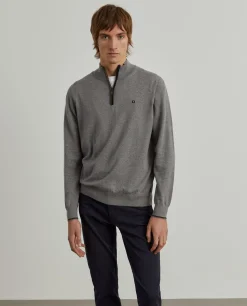 Camisola com fecho em algodão e caxemira|LION OF PORCHES Clearance