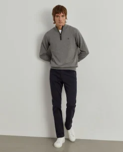 Camisola com fecho em algodão e caxemira|LION OF PORCHES Clearance