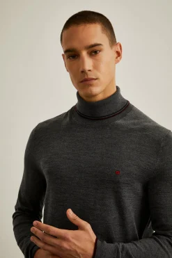 Camisola de gola alta de lã merino|LION OF PORCHES Best Sale