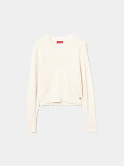 Camisola de lã decote em V|LION OF PORCHES Flash Sale