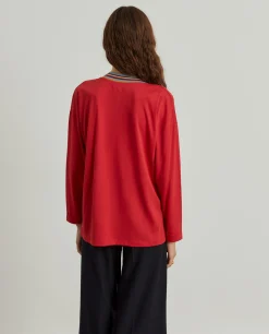 Camisola de malha em liocel e algodão com riscas|LION OF PORCHES Online