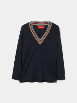Camisola de malha em liocel e algodão com riscas|LION OF PORCHES Best