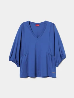 Camisola decote em V com manga abalonada|LION OF PORCHES New