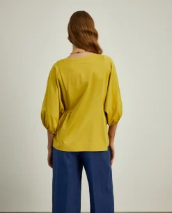 Camisola decote em V com manga abalonada|LION OF PORCHES Cheap