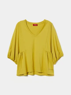 Camisola decote em V com manga abalonada|LION OF PORCHES Cheap