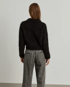 Camisola decote em V com lã mohair|LION OF PORCHES Store