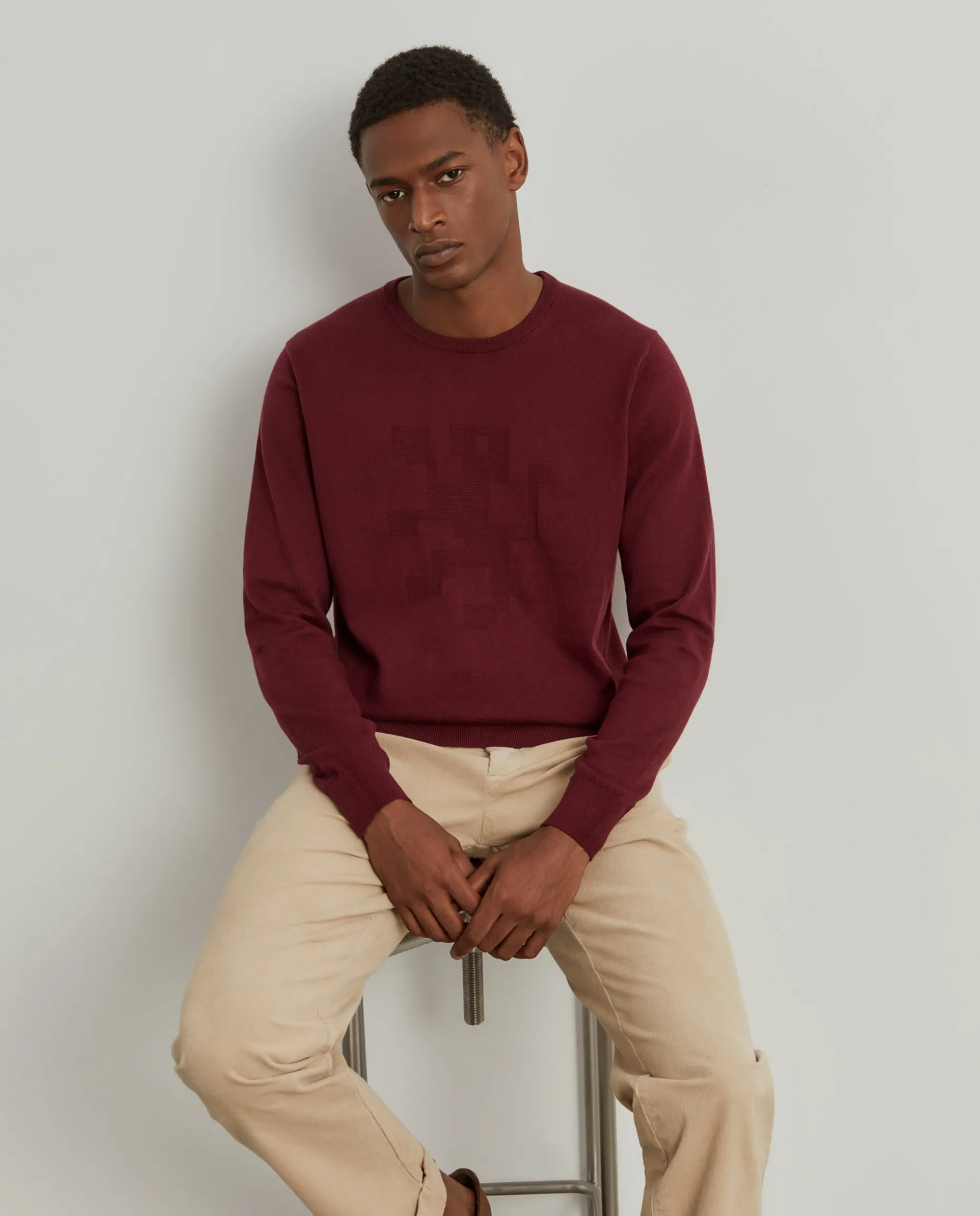 Camisola decote redondo em algodão e caxemira|LION OF PORCHES Store