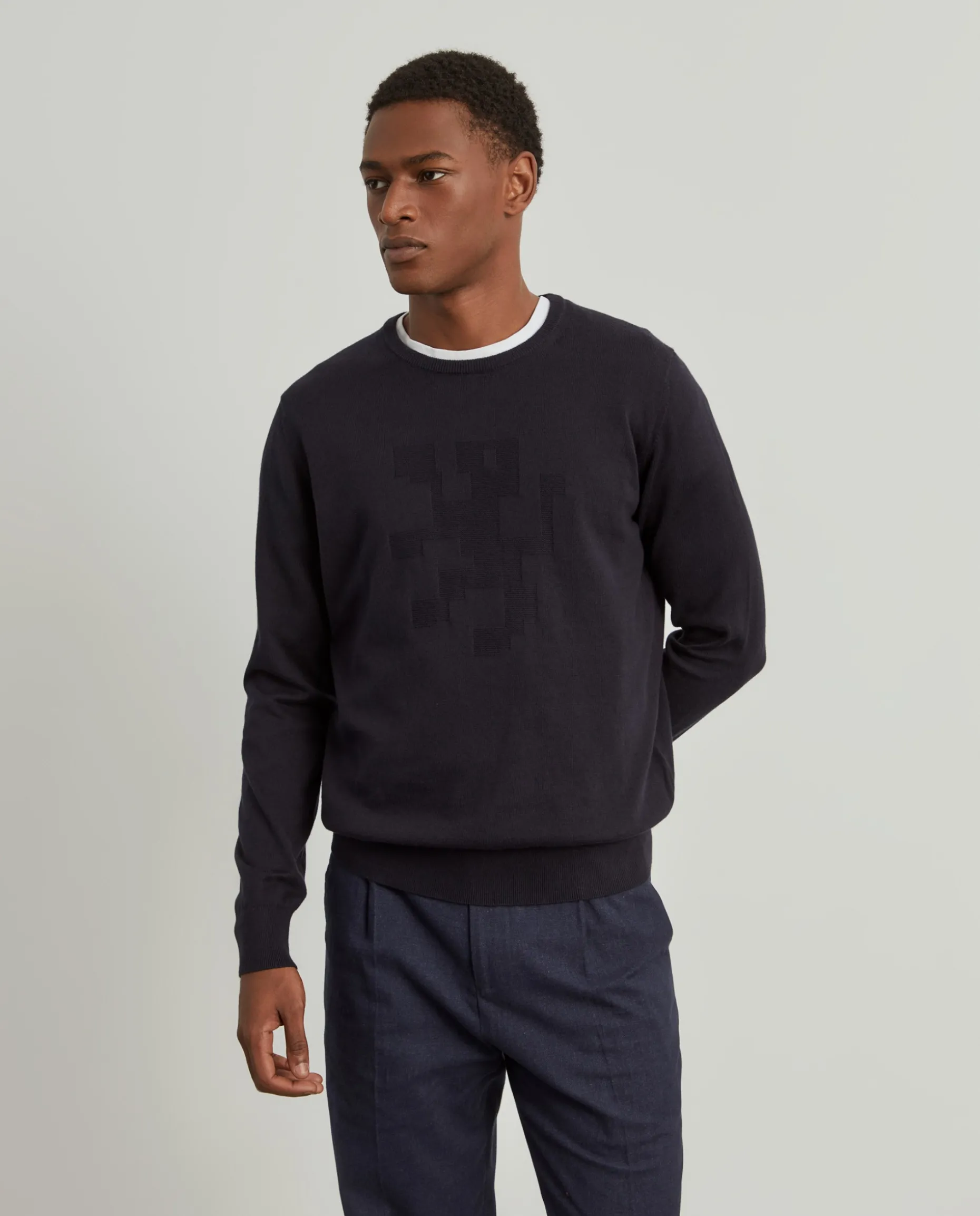 Camisola decote redondo em algodão e caxemira|LION OF PORCHES Best Sale